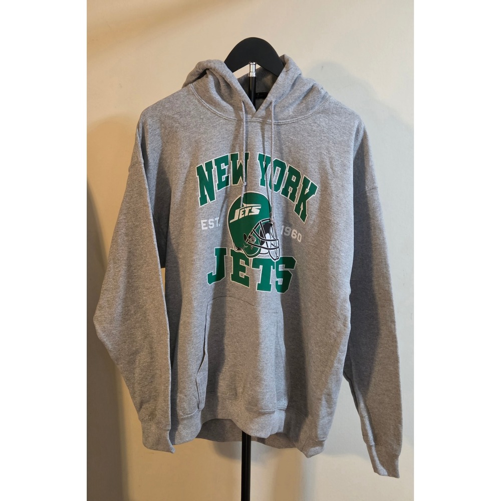 NWT NFL Team Apparel New York Jets Pullover Hoodie Men's Size Large Gray